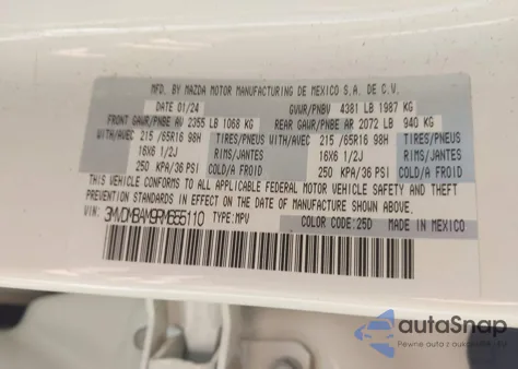 2024 Mazda Cx-30 z USA, uszkodzony, nr VIN 3MVDMBAM9RM655110